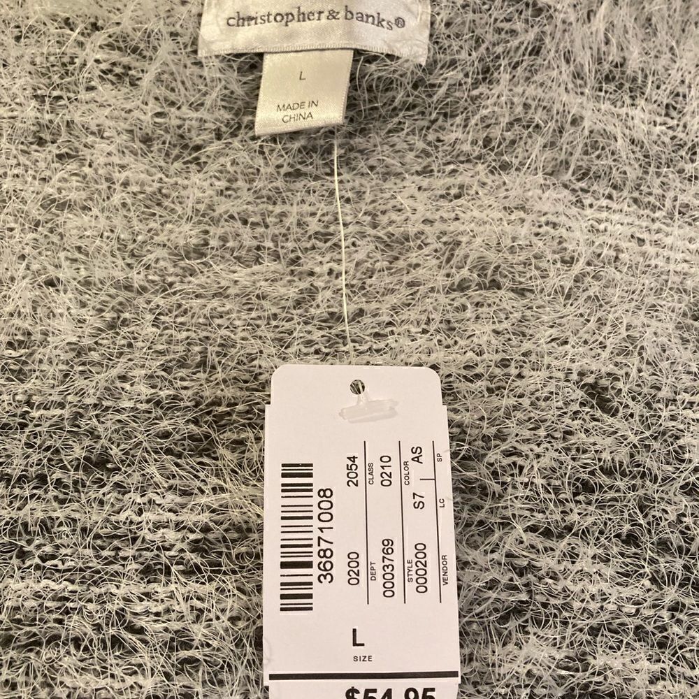 NWT Christopher & Banks Grey Eyelash Vest - Picture 6 of 10